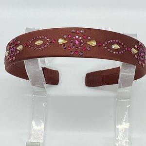 Swarovski encrusted L. Erickson burgundy headband